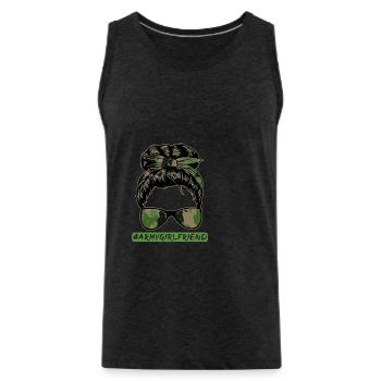 Army Girlfriend - Männer Premium Bio Tank Top - Anthrazit - Vorne - AI Model Male 185 dark (185cm)