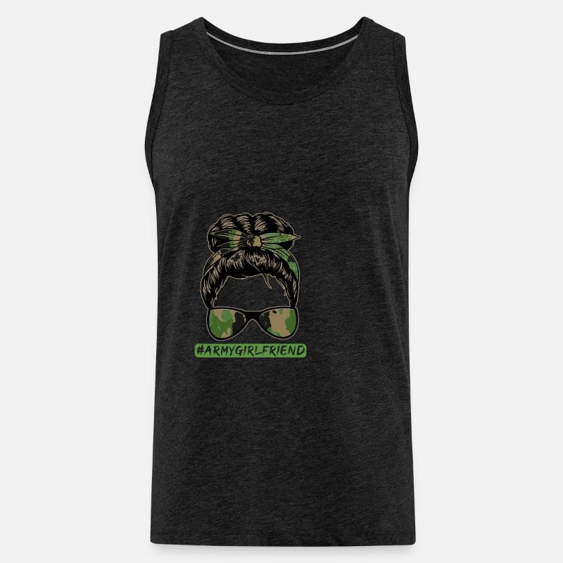 Army Girlfriend - Männer Premium Bio Tank Top - Anthrazit