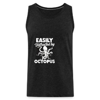 Easily Distract By Octo - Männer Premium Bio Tank Top - Anthrazit - Vorne - AI Model Male 185 dark (185cm)