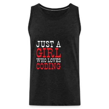 Just a Girl who loves Coding Programmer - Männer Premium Bio Tank Top - Anthrazit - Vorne - AI Model Male 185 dark (185cm)