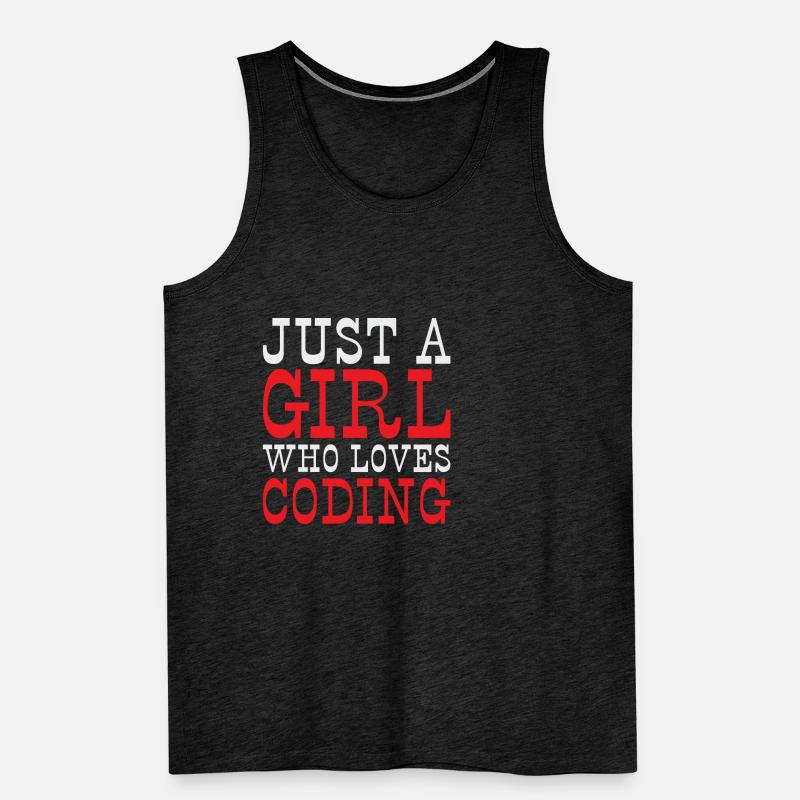 Just a Girl who loves Coding Programmer Männer Premium Bio Tank Top