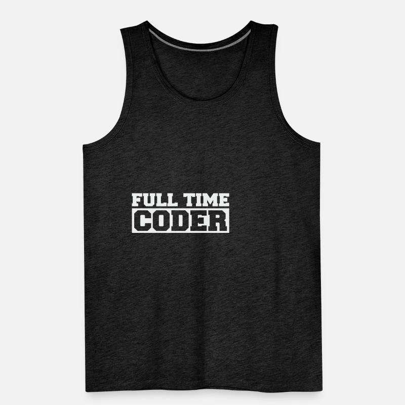 Full Timer Coder Programmer Humor Nerd Men's Premium Organic Tank Top