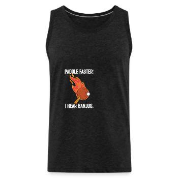 Paddle faster I Hear Banjos Table Tennis - Men's Premium Organic Tank Top - charcoal grey - Front - AI Model Male 185 dark (185cm)