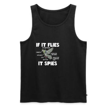 Funny It Flies It Spies - Männer Premium Bio Tank Top - Anthrazit - Vorne - Alexander (188cm)