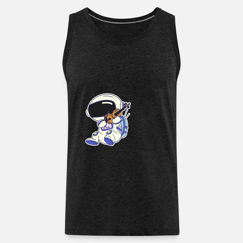Astronomer Playing Violin - Männer Premium Bio Tank Top - Anthrazit