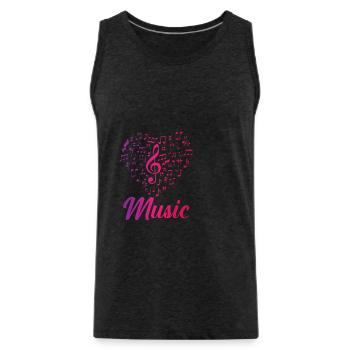 Heart Music Notes - Männer Premium Bio Tank Top - Anthrazit - Vorne - AI Model Male 185 dark (185cm)