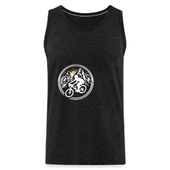 Bicycle In Mountains - Männer Premium Bio Tank Top - Anthrazit - Vorne - AI Model Male 185 dark (185cm)