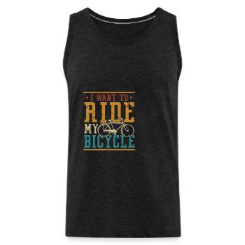 I Like Riding My Bicycle - Männer Premium Bio Tank Top - Anthrazit - Vorne - AI Model Male 185 dark (185cm)