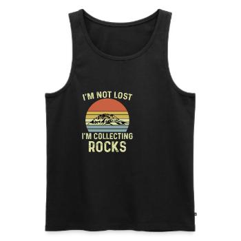 I'm Not Lost I'm Collecting Rocks - Männer Premium Bio Tank Top - Anthrazit - Vorne - Alexander (188cm)