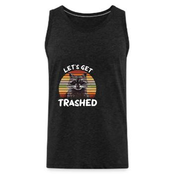Raccoon Let us Get Trashed - Männer Premium Bio Tank Top - Anthrazit - Vorne - AI Model Male 185 dark (185cm)