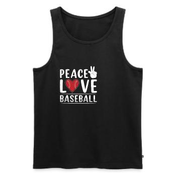 Peace Love Baseball - Männer Premium Bio Tank Top - Anthrazit - Vorne - AI Model Male 185 dark (185cm)