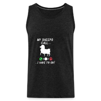 Funny My Sheep Calls - Männer Premium Bio Tank Top - Anthrazit - Vorne - AI Model Male 185 dark (185cm)