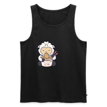 Sheep Eating Ramen - Männer Premium Bio Tank Top - Anthrazit - Vorne - AI Model Male 185 dark (185cm)