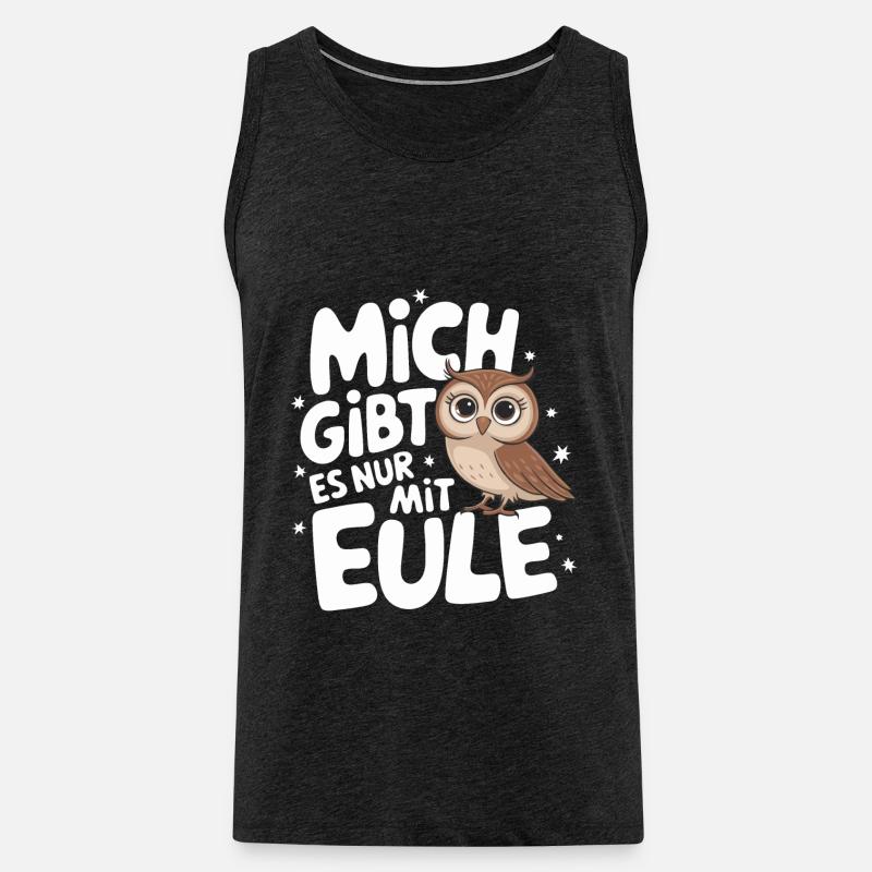 Nachteule Eule Eulen Vogel - Männer Premium Bio Tank Top - Anthrazit