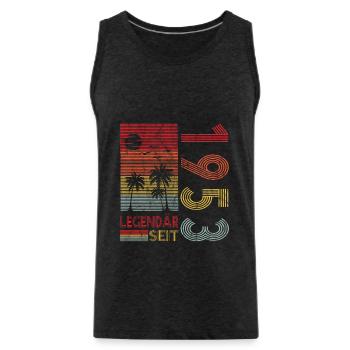 Geburtstag Geboren 1953 Mann Legendär seit 1953 - Männer Premium Bio Tank Top - Anthrazit - Vorne - AI Model Male 185 dark (185cm)