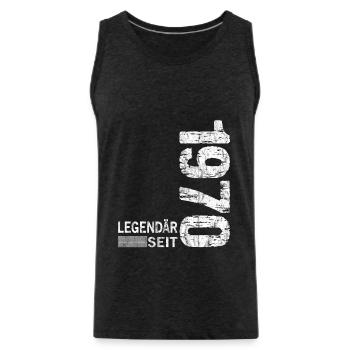 Geburtstag Geboren 1970 Mann Legendär seit 1970 - Männer Premium Bio Tank Top - Anthrazit - Vorne - AI Model Male 185 dark (185cm)