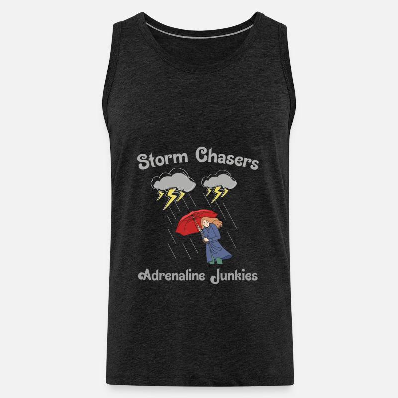 Storm Chasing: Adrenalin-Junkie - Männer Premium Bio Tank Top - Anthrazit