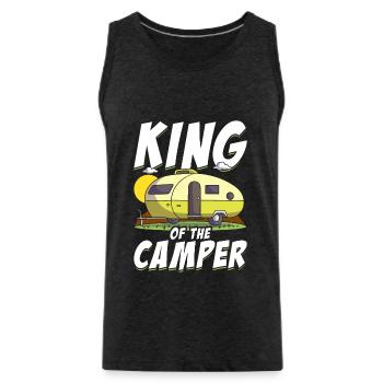 King Of The Camper Funny Camping - Débardeur bio Premium Homme - charbon - Devant - Alexander (188cm)