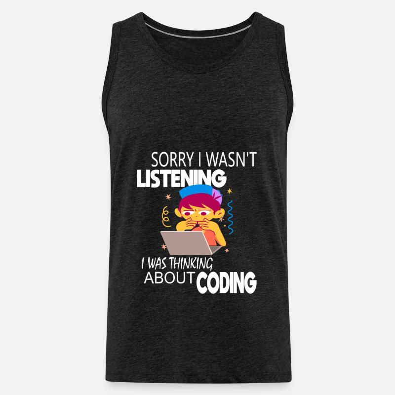 Coding Coder Programmer - Men's Premium Organic Tank Top - charcoal grey