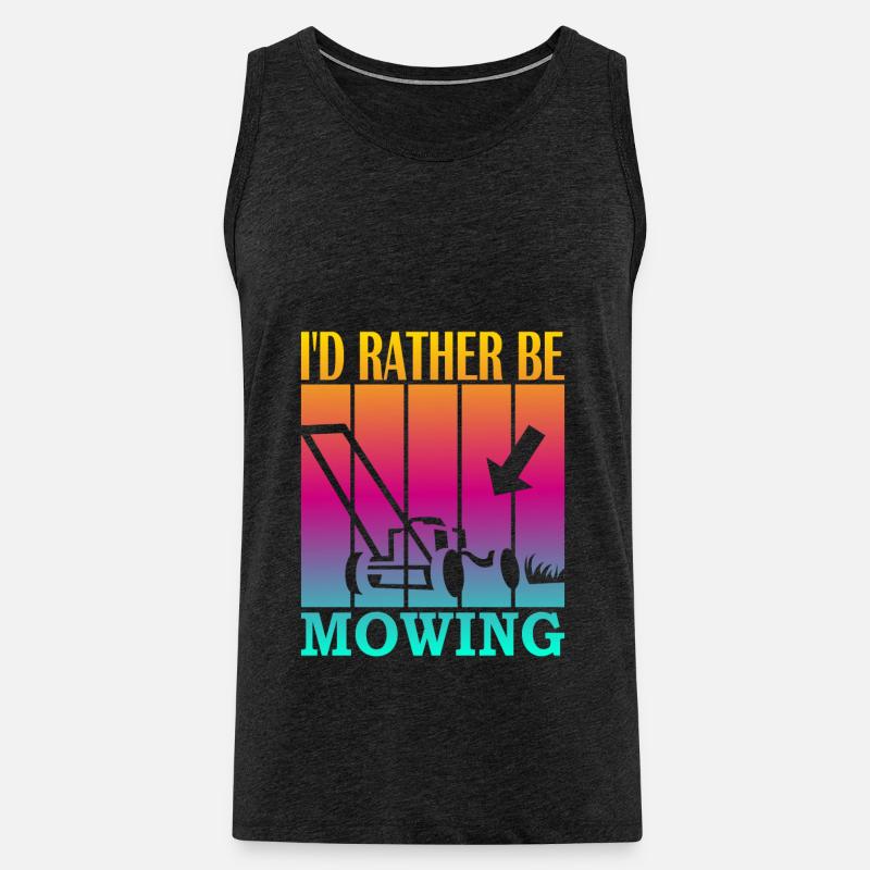 I'd rather be mowing - Männer Premium Bio Tank Top - Anthrazit