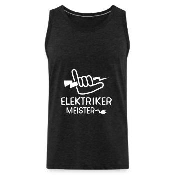 Elektriker Meister Elektromeister Handwerker Motiv - Männer Premium Bio Tank Top - Anthrazit - Vorne - AI Model Male 185 dark (185cm)