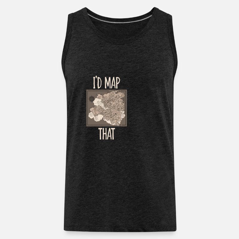 I'd Map That - Männer Premium Bio Tank Top - Anthrazit