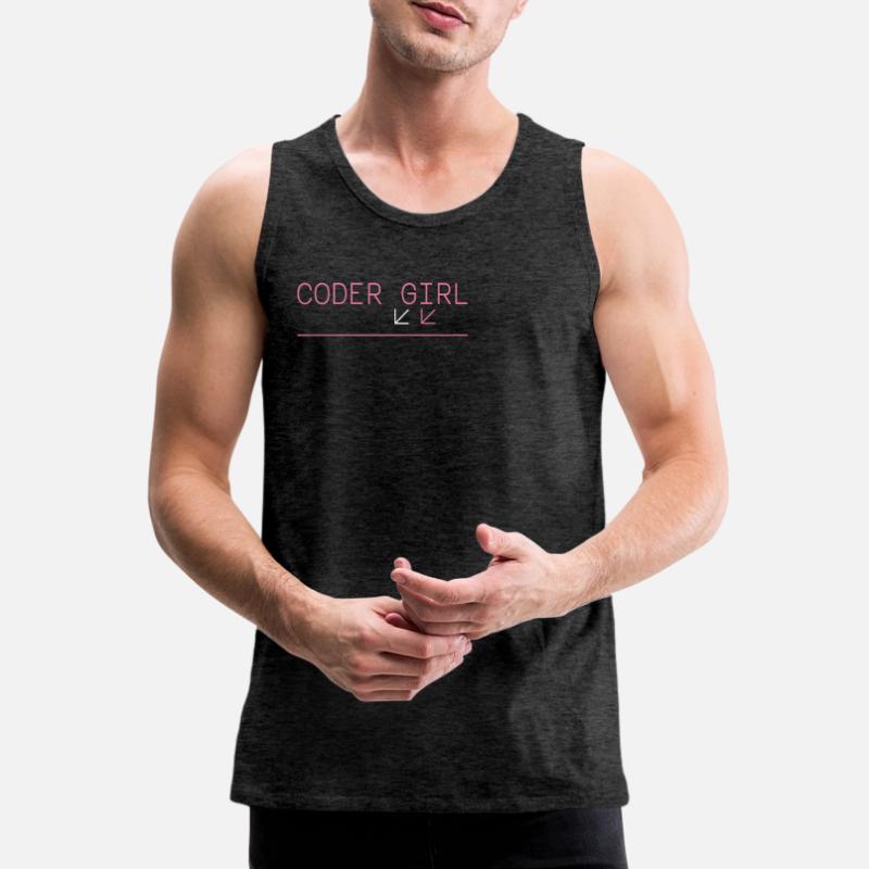 Coder Girl Programmer Funny Geek Coding Männer Premium Bio Tank Top