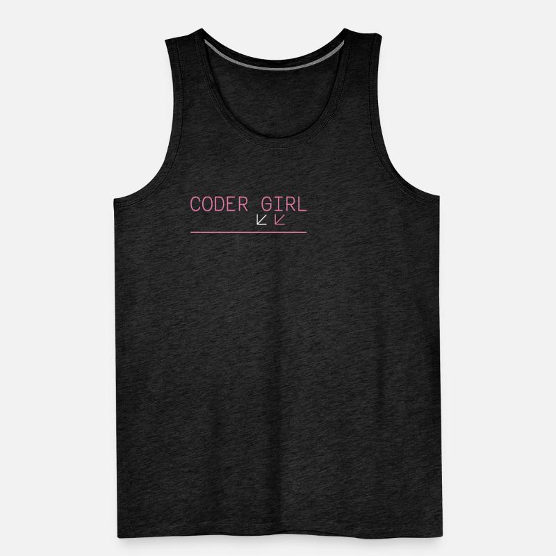 Coder Girl Programmer Funny Geek Coding Männer Premium Bio Tank Top