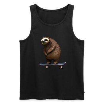 Skateboard Sloth - Débardeur bio Premium Homme - charbon - Devant - AI Model Male 185 dark (185cm)