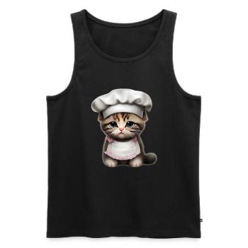 Chef Chat - Débardeur bio Premium Homme - charbon - Devant - AI Model Male 185 dark (185cm)