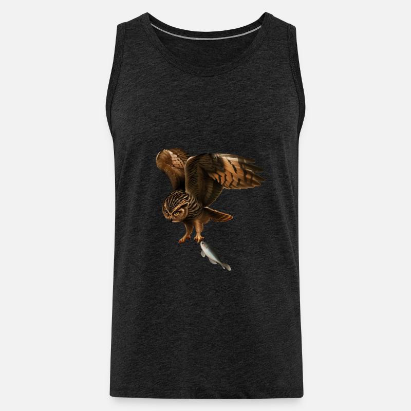 Die fischfangende Eule - Männer Premium Bio Tank Top - Anthrazit