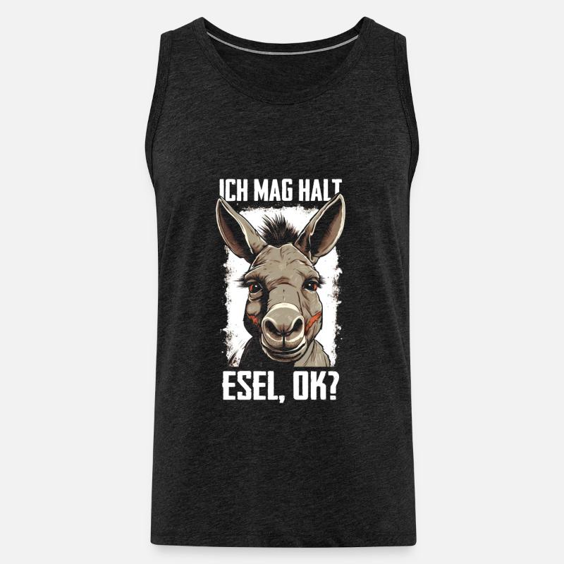 Esel Eselchen Maultier Muli - Männer Premium Bio Tank Top - Anthrazit
