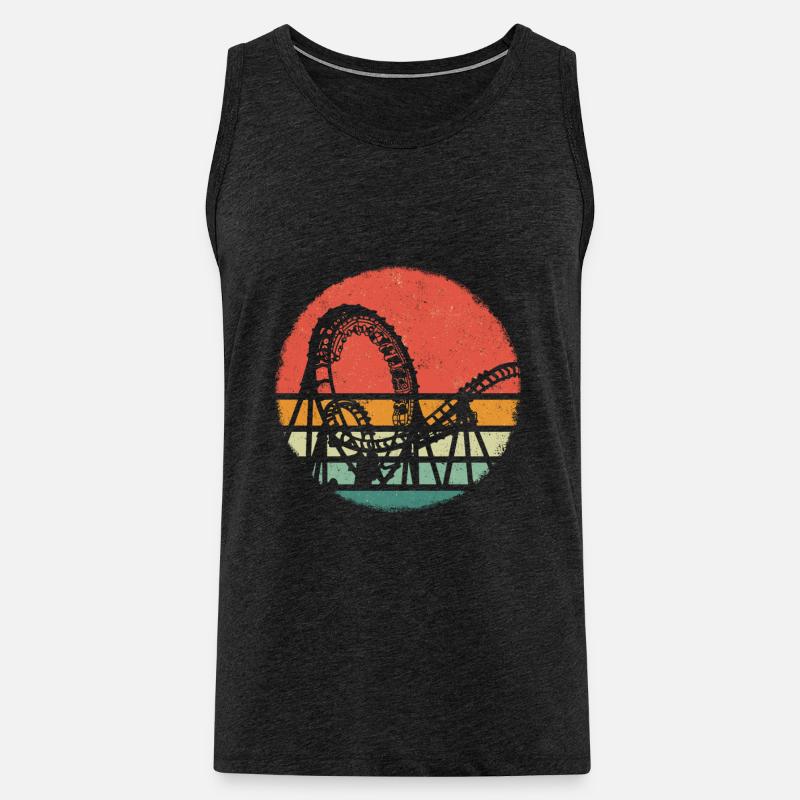 Achterbahn Freizeitpark Roller Coaster - Männer Premium Bio Tank Top - Anthrazit