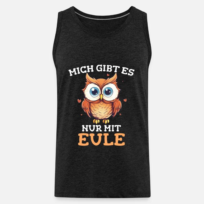 Nachteule Eule Eulen Vogel - Männer Premium Bio Tank Top - Anthrazit