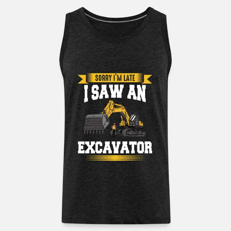 Bagger Baggerfahrer Baustelle Arbeit - Männer Premium Bio Tank Top - Anthrazit