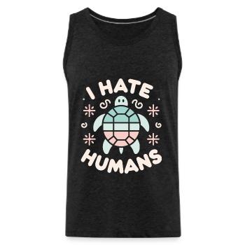 Turtle Sea Turtle Turtle Animal - Men's Premium Organic Tank Top - charcoal grey - Front - AI Model Male 185 dark (185cm)