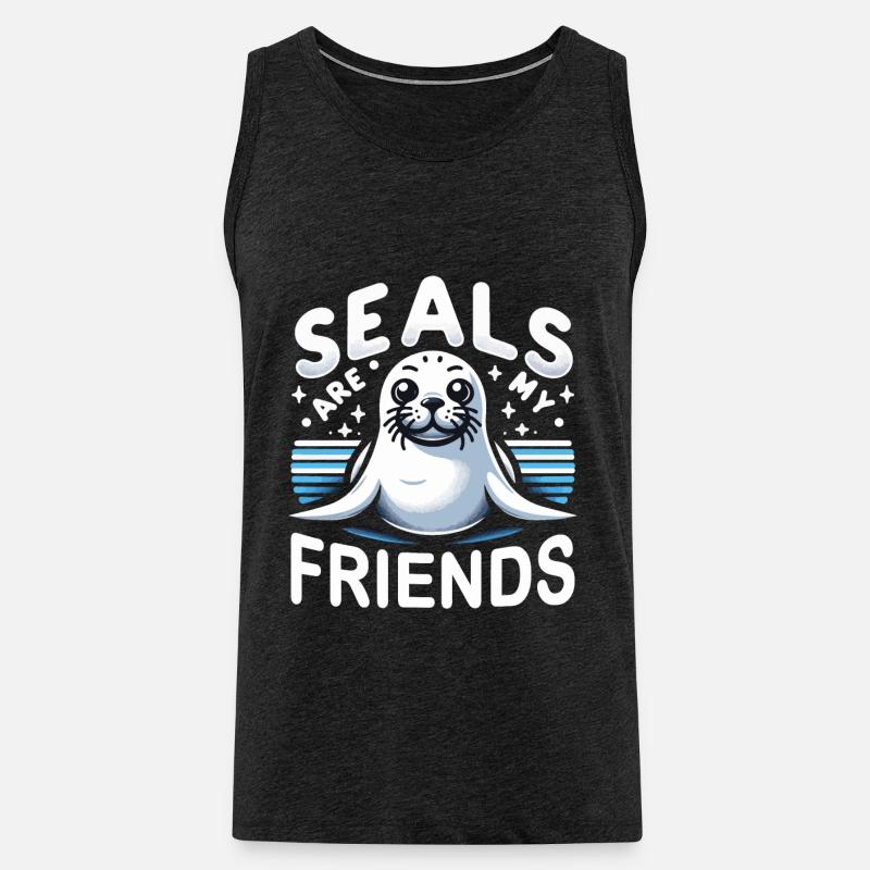 Robbe Robben Tier Seelöwe - Männer Premium Bio Tank Top - Anthrazit