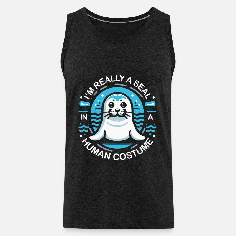 Robbe Robben Tier Seelöwe - Männer Premium Bio Tank Top - Anthrazit