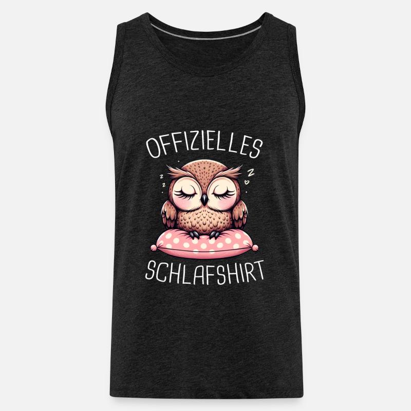 Nachteule Eule Eulen Vogel - Männer Premium Bio Tank Top - Anthrazit