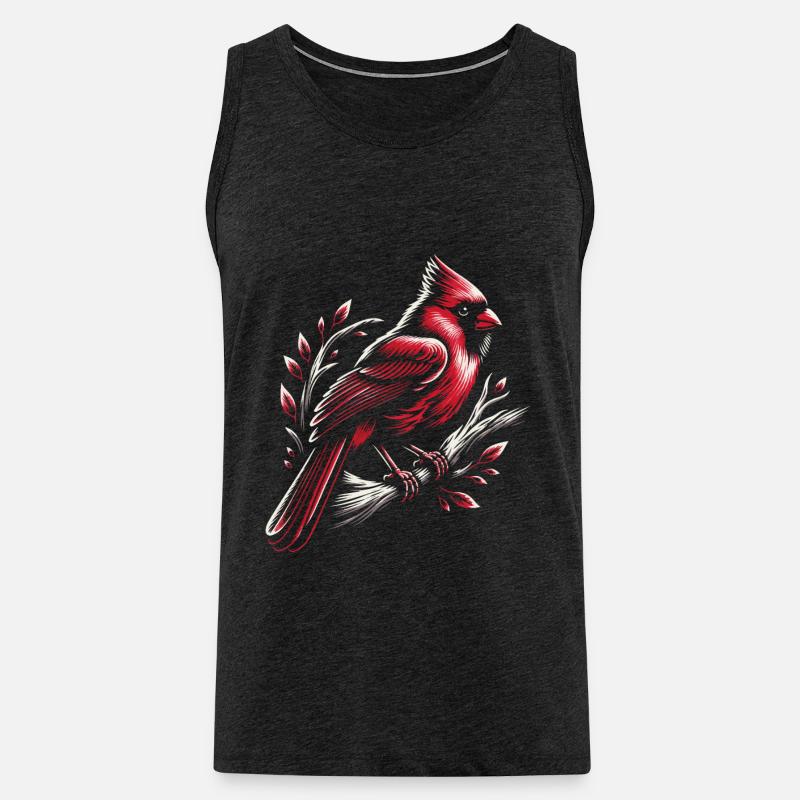 Kardinal Rotkardinal Vogel Roter Kardinal - Männer Premium Bio Tank Top - Anthrazit