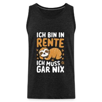 Pension de retraite Pension de retraite Pension de retraite - Débardeur bio Premium Homme - charbon - Devant - AI Model Male 185 dark (185cm)