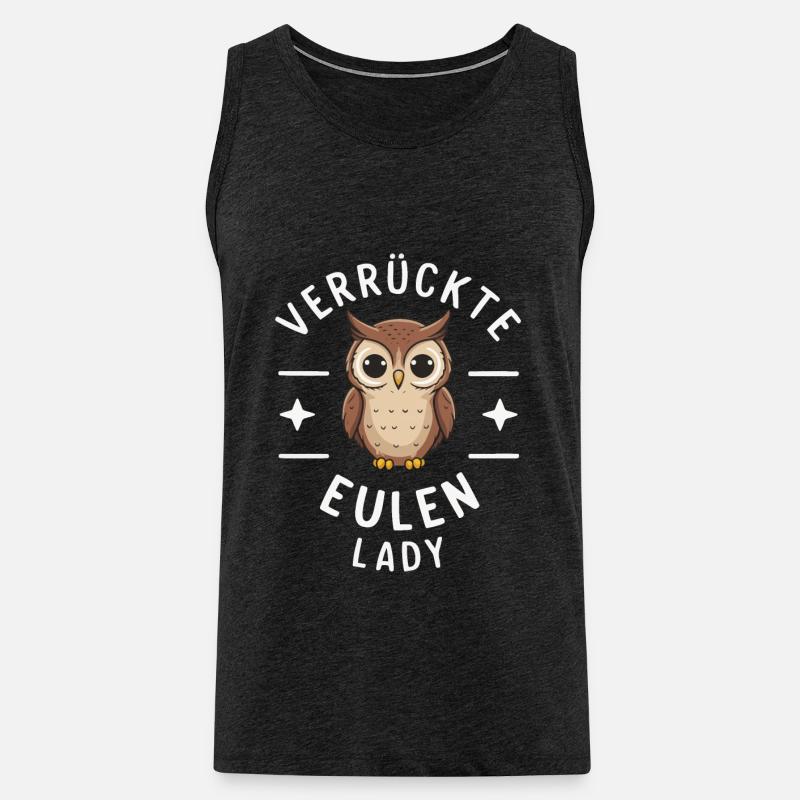 Nachteule Eule Eulen Vogel - Männer Premium Bio Tank Top - Anthrazit