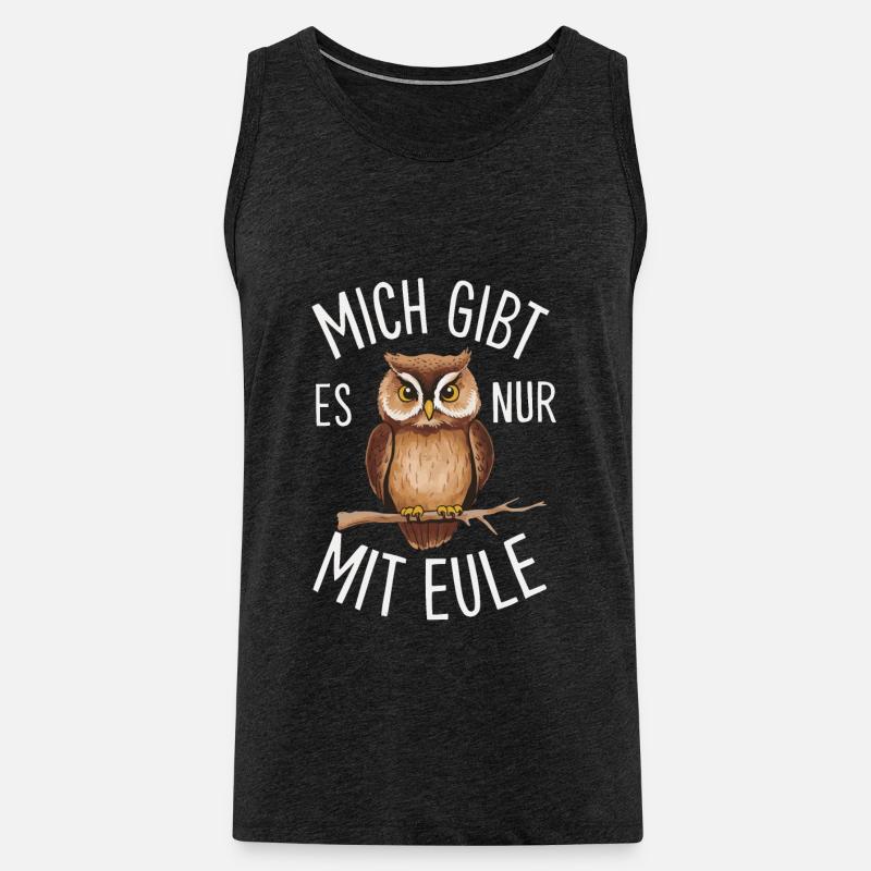 Nachteule Eule Eulen Vogel - Männer Premium Bio Tank Top - Anthrazit