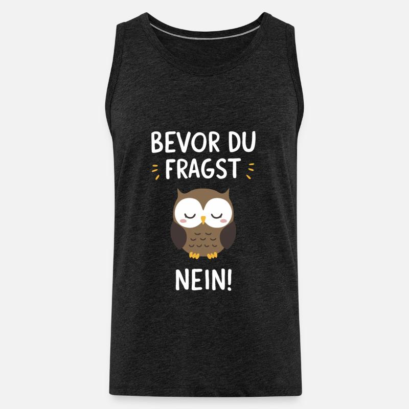 Nachteule Eule Eulen Vogel - Männer Premium Bio Tank Top - Anthrazit