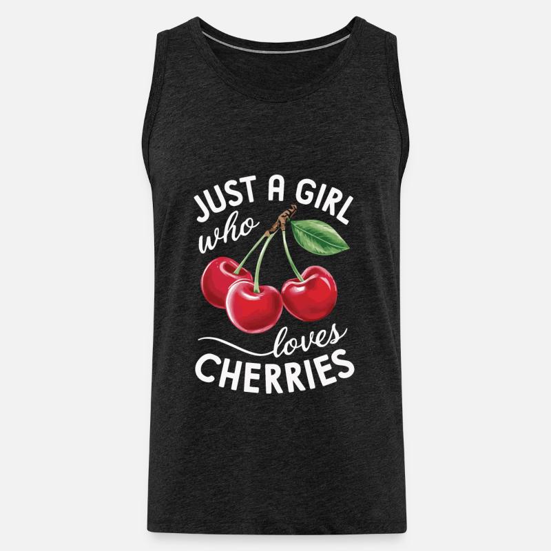 Kirsche Kirschen Früchte Essen - Männer Premium Bio Tank Top - Anthrazit
