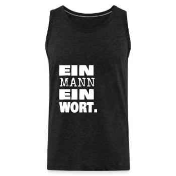 Ein Mann - Männer Premium Bio Tank Top - Anthrazit - Vorne - AI Model Male 185 dark (185cm)