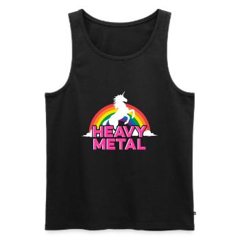 Heavy Metal Unicorn Einhorn Regenbogen - Männer Premium Bio Tank Top - Anthrazit - Vorne - AI Model Male 185 dark (185cm)