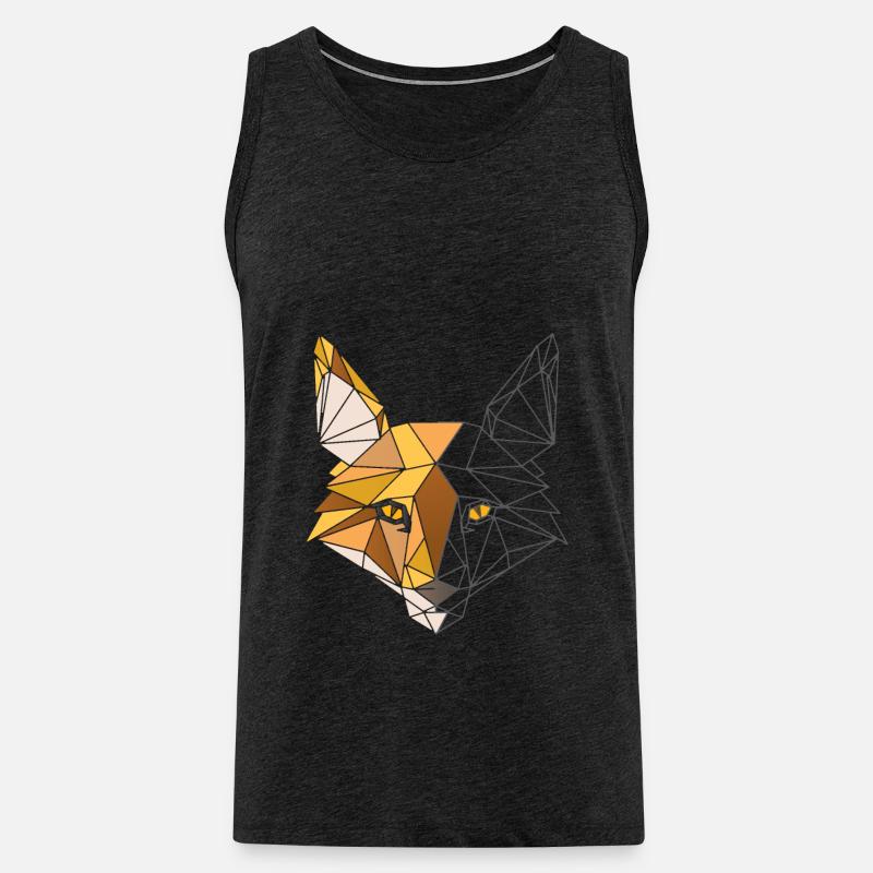 Polygon Fuchs Fox - Männer Premium Bio Tank Top - Anthrazit
