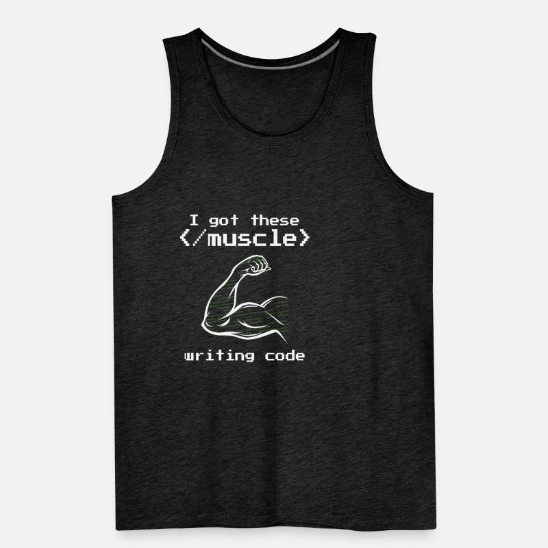 I got these muscle writing code programmer coder Männer Premium Bio Tank Top