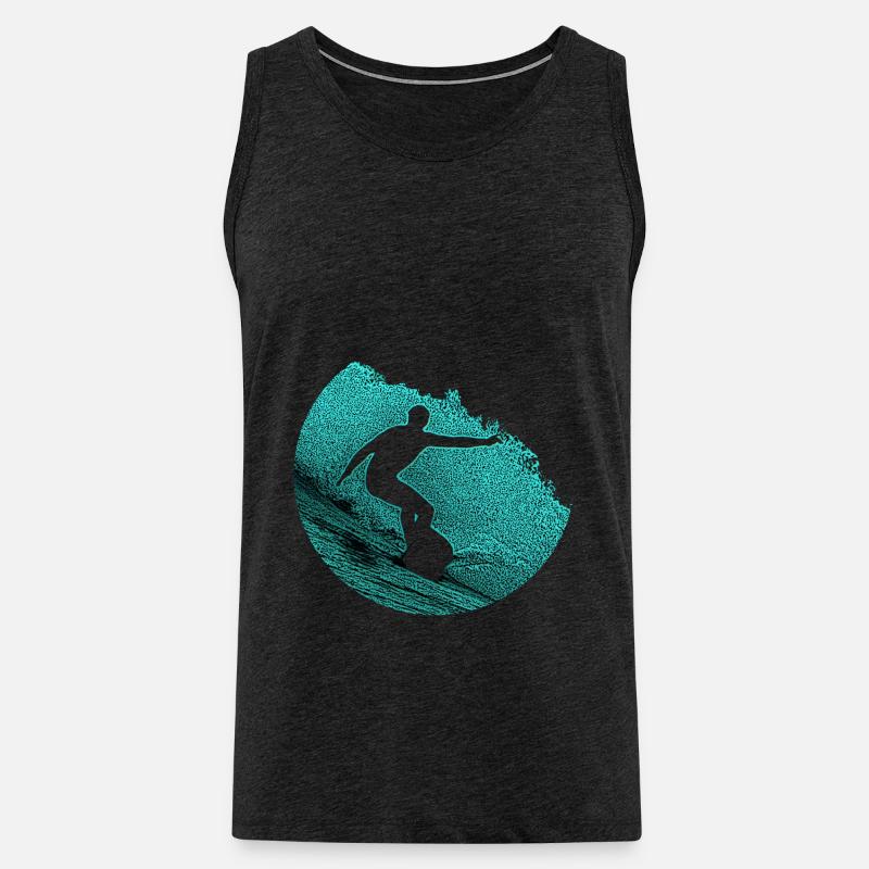 Surfer, Surfen, Geschenk - Männer Premium Bio Tank Top - Anthrazit